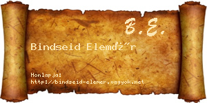 Bindseid Elemér névjegykártya